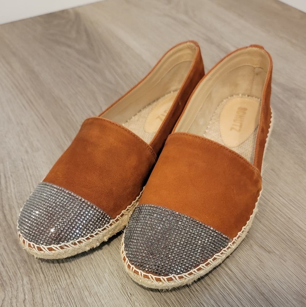 Schutz Women's espadrille brown nubuck flats shoes size 8B